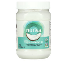 Nutiva, Натуральное очищенное кокосовое масло, 29 жидких унций (858 мл)