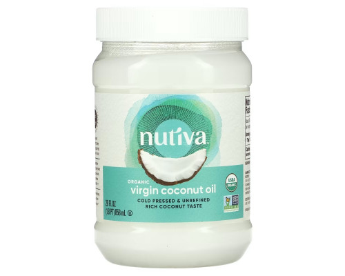 Nutiva, Натуральное очищенное кокосовое масло, 29 жидких унций (858 мл) Nutiva, Натуральное очищенное кокосовое масло, 29 жидких унций (858 мл)