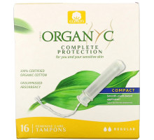 Organyc, Organic Tampons, Compact, 16 Regular Absorbency Tampons