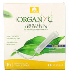 Organyc, Organic Tampons, Compact, 16 Regular Absorbency Tampons