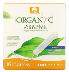 Organyc, Organic Tampons, Compact, 16 Super Plus Absorbency Tampons