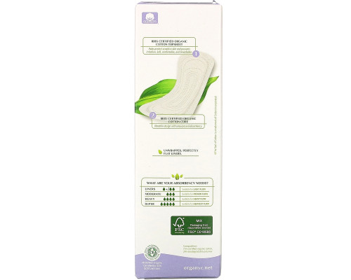 Organyc, Organic Cotton Panty Liners, Light Flow, 24 Panty Liners Organyc, Organic Cotton Panty Liners, Light Flow, 24 Panty Liners