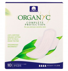 Organyc, Organic Cotton Pads, Heavy Flow Night, 10 Pads
