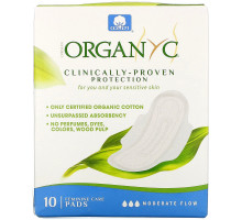Organyc, Menstrual Pads, Moderate Flow, 10 Pads