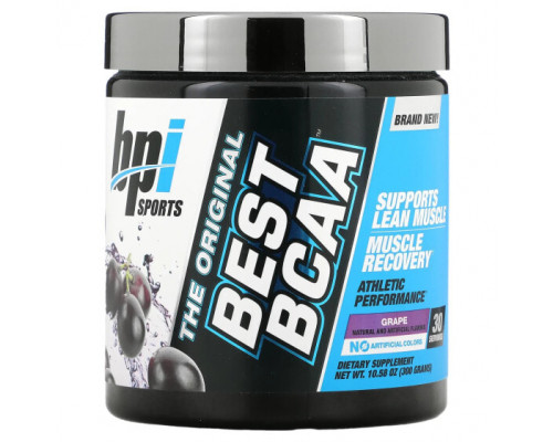 Аминокислоты BPI Sports, Best BCAA, виноград, 300 г (10,58 унций) Аминокислоты BPI Sports, Best BCAA, виноград, 300 г (10,58 унций)