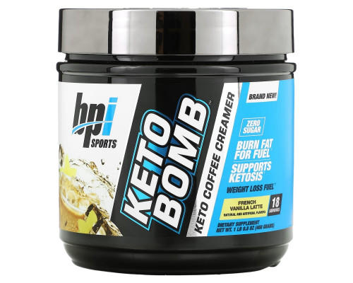 BPI Sports, Keto Bomb, Keto Coffee Creamer, French Vanilla Latte, 1 lbs 0.5 oz (468 g) BPI Sports, Keto Bomb, Keto Coffee Creamer, French Vanilla Latte, 1 lbs 0.5 oz (468 g)