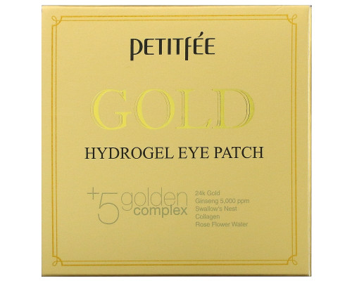 Petitfee, Повязка для глаз с Золотым Гидрогелем, 60 шт Petitfee, Повязка для глаз с Золотым Гидрогелем, 60 шт