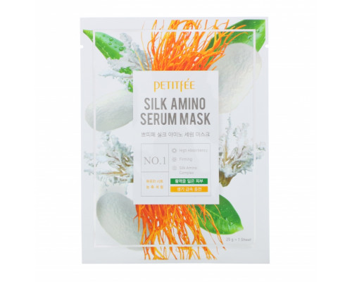 Petitfee, Silk Amino Serum Mask, 10 Masks, 25 g Each Petitfee, Silk Amino Serum Mask, 10 Masks, 25 g Each