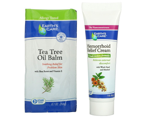 Earth's Care, Hemorrhoid Relief Cream, with Witch Hazel and Menthol, 1 oz (28 g) Earth's Care, Hemorrhoid Relief Cream, with Witch Hazel and Menthol, 1 oz (28 g)