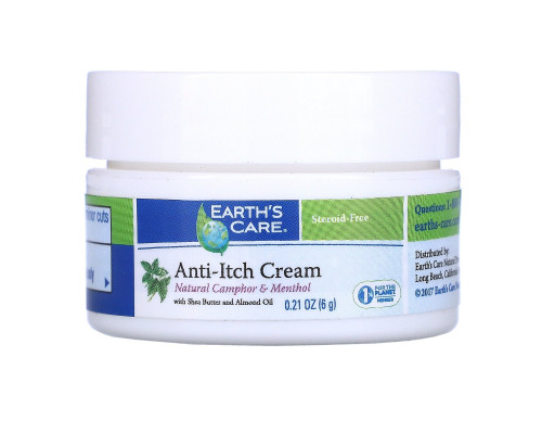 Earth's Care, Крем против зуда, с маслом ши и миндаля, 0,21 унции (6 г) Earth's Care, Крем против зуда, с маслом ши и миндаля, 0,21 унции (6 г)