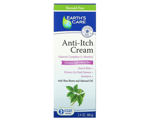 Earth's Care, Anti-Itch Cream, Shea Butter and Almond Oil, 2.4 oz, (68 g) Earth's Care, Anti-Itch Cream, Shea Butter and Almond Oil, 2.4 oz, (68 g)