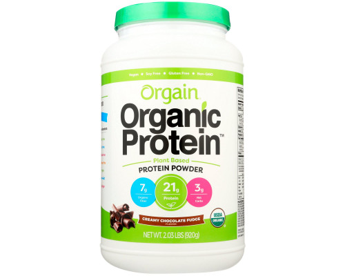 Orgain, Organic Protein Plant Based Powder, Creamy Chocolate Fudge, 2.03 lbs (920 g) Orgain, Organic Protein Plant Based Powder, Creamy Chocolate Fudge, 2.03 lbs (920 g)