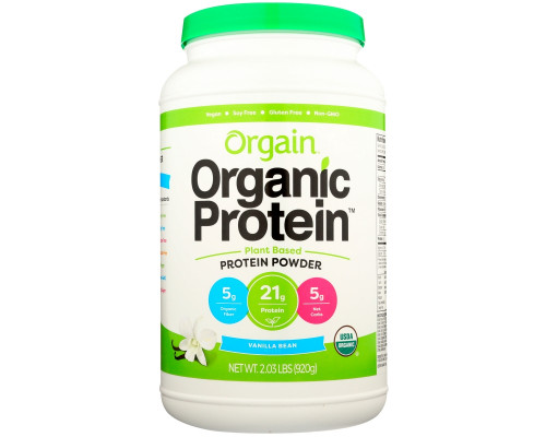 Orgain, Organic Protein Plant Based Powder, Sweet Vanilla Bean, 2.03 lbs (920 g) Orgain, Organic Protein Plant Based Powder, Sweet Vanilla Bean, 2.03 lbs (920 g)