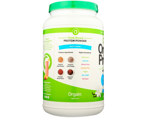Orgain, Organic Protein Plant Based Powder, Sweet Vanilla Bean, 2.03 lbs (920 g) Orgain, Organic Protein Plant Based Powder, Sweet Vanilla Bean, 2.03 lbs (920 g)
