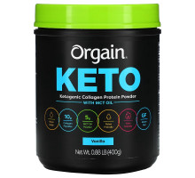 Orgain, Keto, Ketogenic Collagen Protein Powder with MCT Oil, Vanilla, 0.88 lb (400 g)