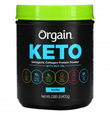 Orgain, Keto, Ketogenic Collagen Protein Powder with MCT Oil, Vanilla, 0.88 lb (400 g)