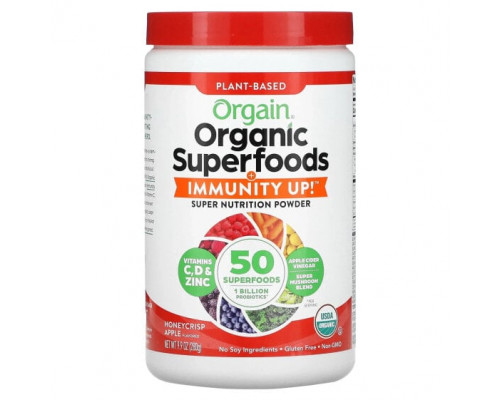 Фрукты и ягоды Orgain, Органические суперфуды на растительной основе + Immunity Up, хрустящее яблоко, 280 г (9,9 унции) Фрукты и ягоды Orgain, Органические суперфуды на растительной основе + Immunity Up, хрустящее яблоко, 280 г (9,9 унции)