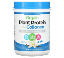 Для мышц и суставов Orgain, Plant Protein Plus Collagen, ваниль, 726 г (1,6 фунта)