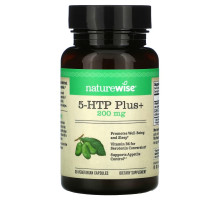 NatureWise, 5-HTP Plus+, 200 мг, 30 вегетарианских капсул