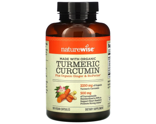 NatureWise, Organic Turmeric Curcumin, 180 Vegan Capsules NatureWise, Organic Turmeric Curcumin, 180 Vegan Capsules