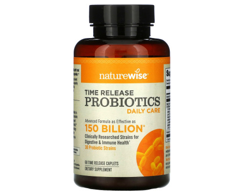 NatureWise, Time Release Probiotics, Daily Care, 60 Time Release Caplets NatureWise, Time Release Probiotics, Daily Care, 60 Time Release Caplets