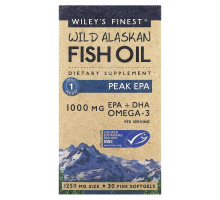 Wiley's Finest, Дикий Аляскинский Рыбий Жир, Пик EPA, 1250 мг, 30 Рыбные Капсулы