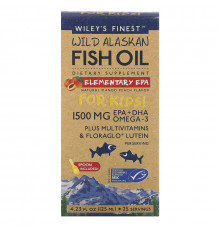 Wiley's Finest, Дикий Аляскинский рыбий жир, Начальное EPA, для детей!, Натуральный Манго Персиковый Аромат, 1500 мг, 4.23 жидких унции (125 мл)