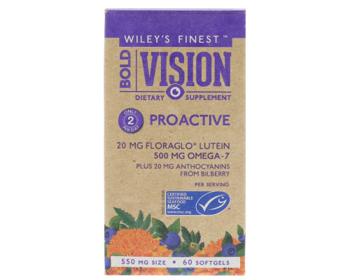 Wiley's Finest, Bold Vision, профилактическое, 550 мг, 60 мягких таблеток Wiley's Finest, Bold Vision, профилактическое, 550 мг, 60 мягких таблеток