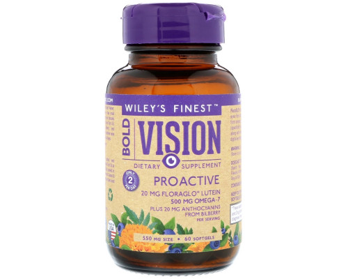 Wiley's Finest, Bold Vision, профилактическое, 550 мг, 60 мягких таблеток Wiley's Finest, Bold Vision, профилактическое, 550 мг, 60 мягких таблеток