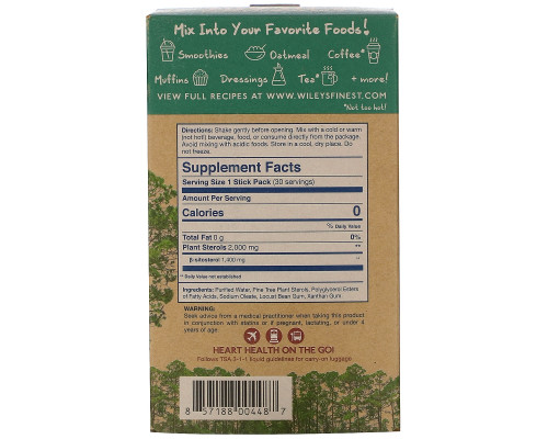 Wiley's Finest, Bold Heart by Cardiosmile, Original Unsweetened, 30 Liquid Stick Packs, 0.36 fl oz (10.5 ml) Each Wiley's Finest, Bold Heart by Cardiosmile, Original Unsweetened, 30 Liquid Stick Packs, 0.36 fl oz (10.5 ml) Each