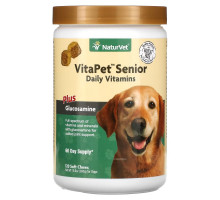 NaturVet, VitaPet Senior, Daily Vitamins Plus Glucosamine, For Dogs, 120 Soft Chews, 12.6 oz (360 g)
