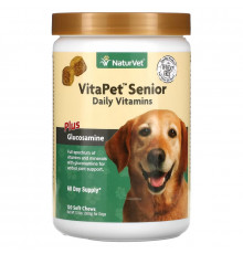 NaturVet, VitaPet Senior, Daily Vitamins Plus Glucosamine, For Dogs, 120 Soft Chews, 12.6 oz (360 g)