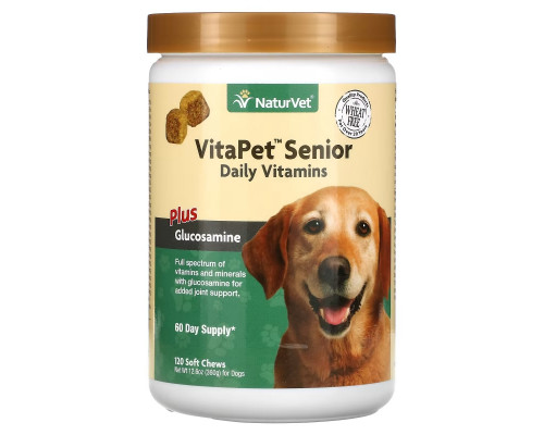 NaturVet, VitaPet Senior, Daily Vitamins Plus Glucosamine, For Dogs, 120 Soft Chews, 12.6 oz (360 g) NaturVet, VitaPet Senior, Daily Vitamins Plus Glucosamine, For Dogs, 120 Soft Chews, 12.6 oz (360 g)