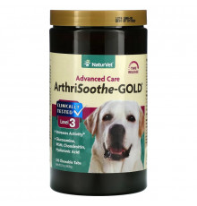 NaturVet, ArthriSoothe-GOLD, улучшенный уход, уровень 3, 120 жевательных таблеток, 21 унц. (600 г)