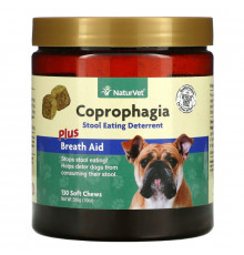 NaturVet, Coprophagia, Stool Eating Deterrent Plus Breath Aid, 130 Soft Chews, 10 oz (286 g)