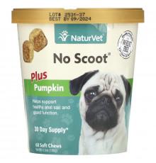 NaturVet, No Scoot, с тыквой, для собак, 60 жевательных таблеток, 180 г (6,3 унции)
