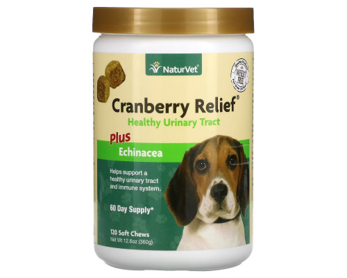 NaturVet, Cranberry Relief Plus, эхинацея, для собак, 120 жевательных таблеток, 360 г (12,6 унции) NaturVet, Cranberry Relief Plus, эхинацея, для собак, 120 жевательных таблеток, 360 г (12,6 унции)