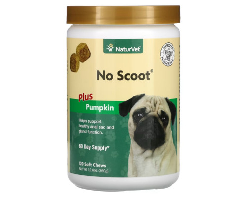 NaturVet, No Scoot Plus Pumpkin, For Dogs, 120 Soft Chews, 12.6 oz (360 g) NaturVet, No Scoot Plus Pumpkin, For Dogs, 120 Soft Chews, 12.6 oz (360 g)