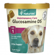 NaturVet, Glucosamine DS, Maintenance Care, Level 1, 70 Soft Chews, 5.4 oz (154 g)