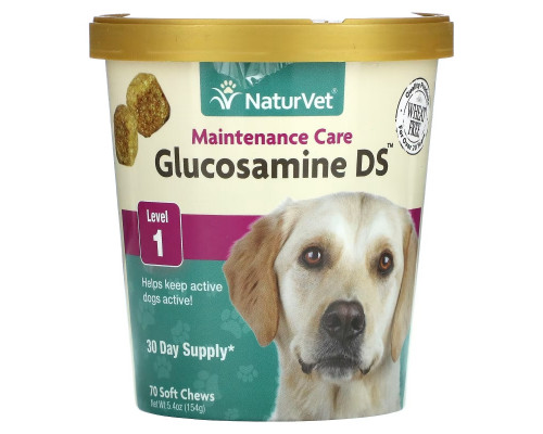 NaturVet, Glucosamine DS, Maintenance Care, Level 1, 70 Soft Chews, 5.4 oz (154 g) NaturVet, Glucosamine DS, Maintenance Care, Level 1, 70 Soft Chews, 5.4 oz (154 g)
