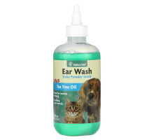 NaturVet, Ear Wash Plus Tea Tree Oil, Baby Powder Scent, 8 fl oz (236 ml)