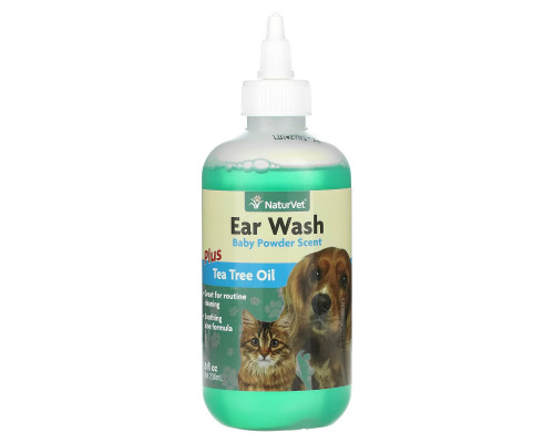 NaturVet, Ear Wash Plus Tea Tree Oil, Baby Powder Scent, 8 fl oz (236 ml) NaturVet, Ear Wash Plus Tea Tree Oil, Baby Powder Scent, 8 fl oz (236 ml)