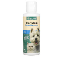 NaturVet, Tear Stain, средство для удаления пятен от слез с шерсти для животных с алоэ, для собак и котов, 118 мл (4 жидк. унции)