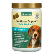 NaturVet, Emotional Support, Daily Calming Aid, 120 Soft Chews, 12.6 oz (360 g)