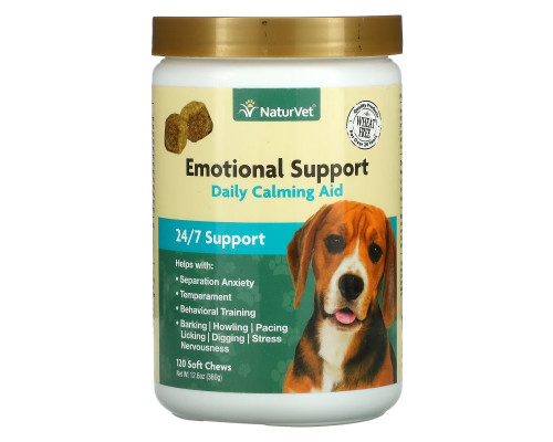 NaturVet, Emotional Support, Daily Calming Aid, 120 Soft Chews, 12.6 oz (360 g) NaturVet, Emotional Support, Daily Calming Aid, 120 Soft Chews, 12.6 oz (360 g)
