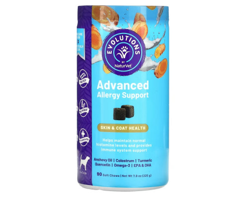NaturVet, Evolutions, Advanced Allergy Support, For Dogs, 90 Soft Chews, 7.9 oz (225 g) NaturVet, Evolutions, Advanced Allergy Support, For Dogs, 90 Soft Chews, 7.9 oz (225 g)