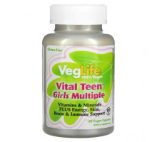 Детское здоровье VegLife, Vital Teen Girls Multiple, 60 веганских капсул