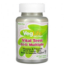 Детское здоровье VegLife, Vital Teen Girls Multiple, 60 веганских капсул