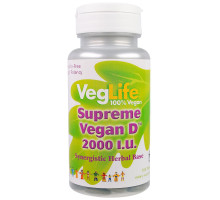 VegLife, Максимум витамина D растительного происхождения, 2000 МЕ, 100 таблеток