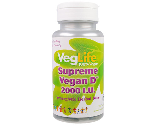 VegLife, Максимум витамина D растительного происхождения, 2000 МЕ, 100 таблеток VegLife, Максимум витамина D растительного происхождения, 2000 МЕ, 100 таблеток